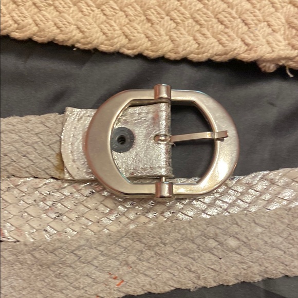 Vintage Elegant Cream and Silver Braided Belt Set - Picture 2 of 16